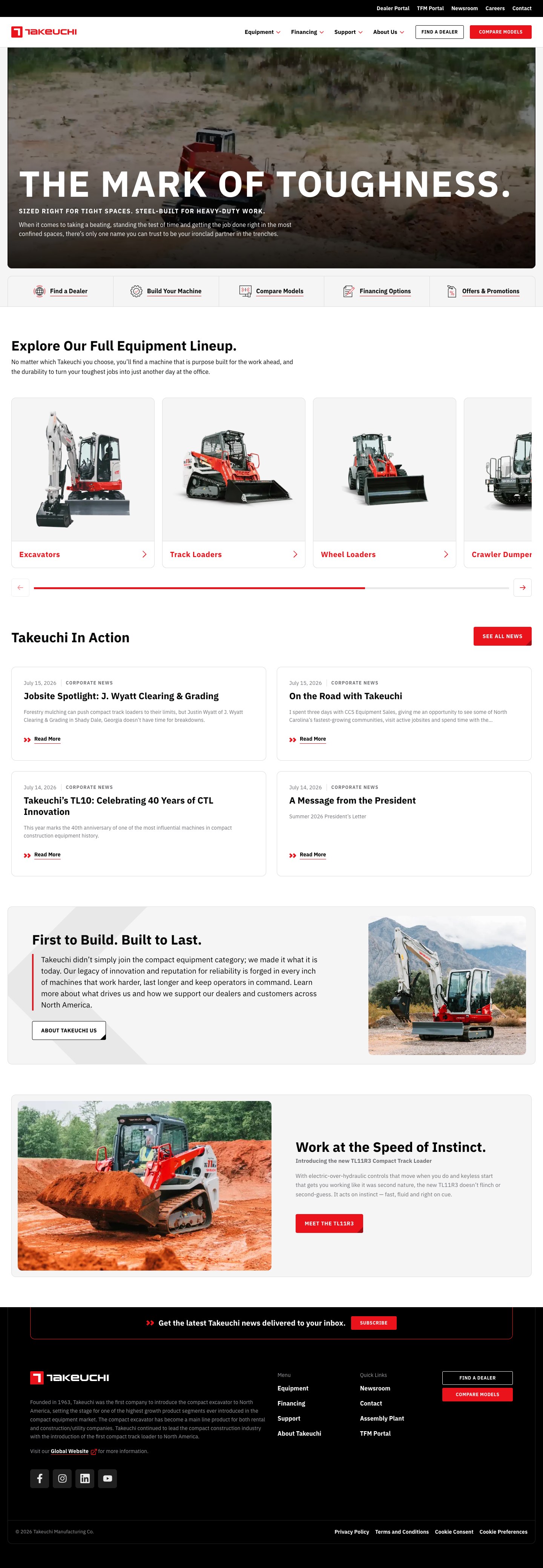Takeuchi US Homepage (desktop)